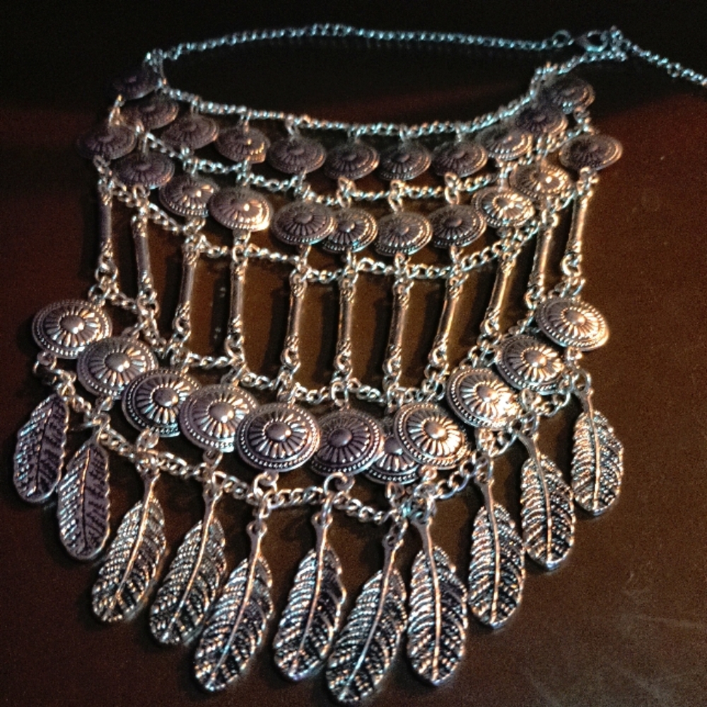 Chest plate bib necklace